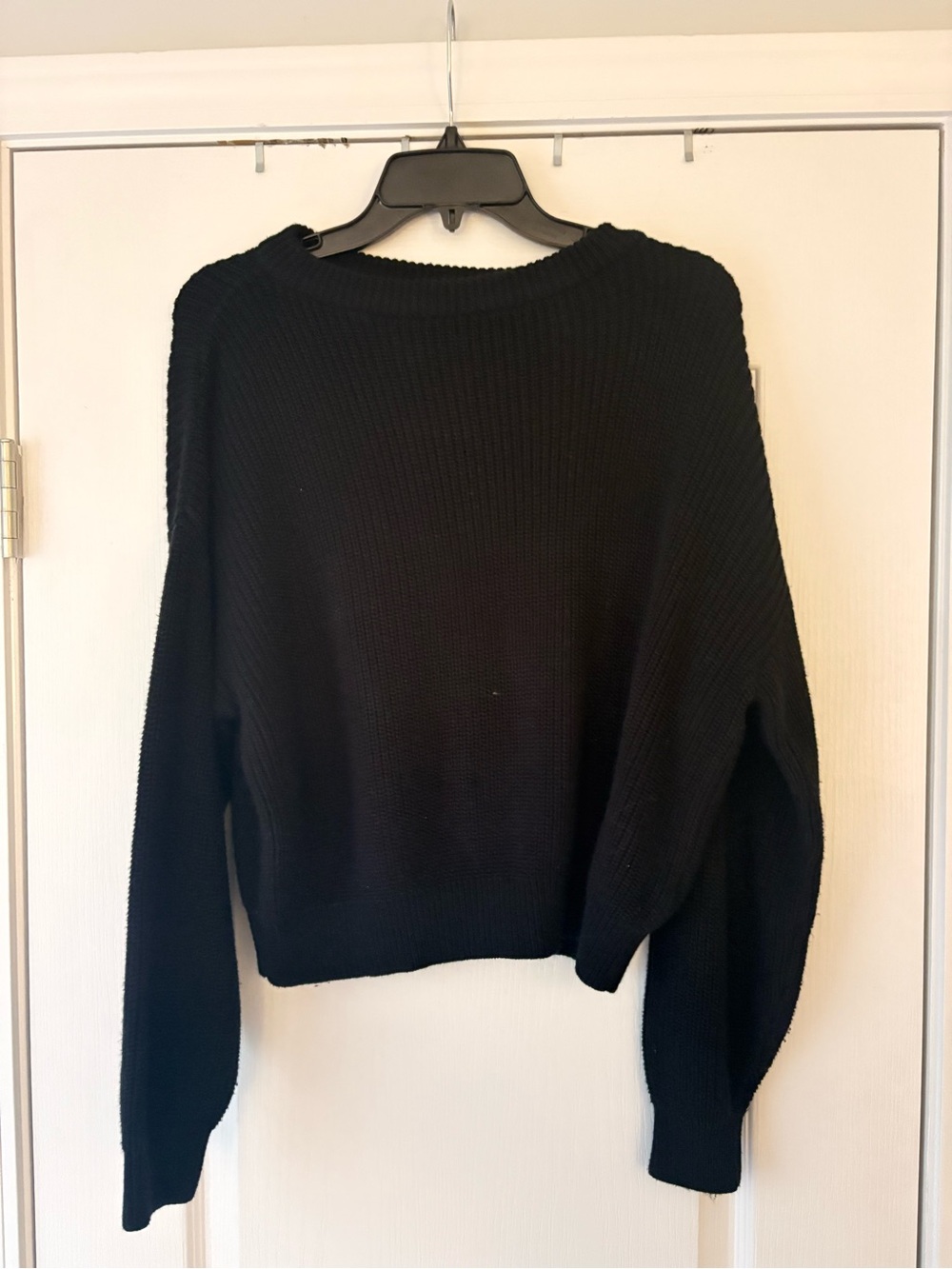 Brandy Melville Black Ribbed Crew Neck Sweater